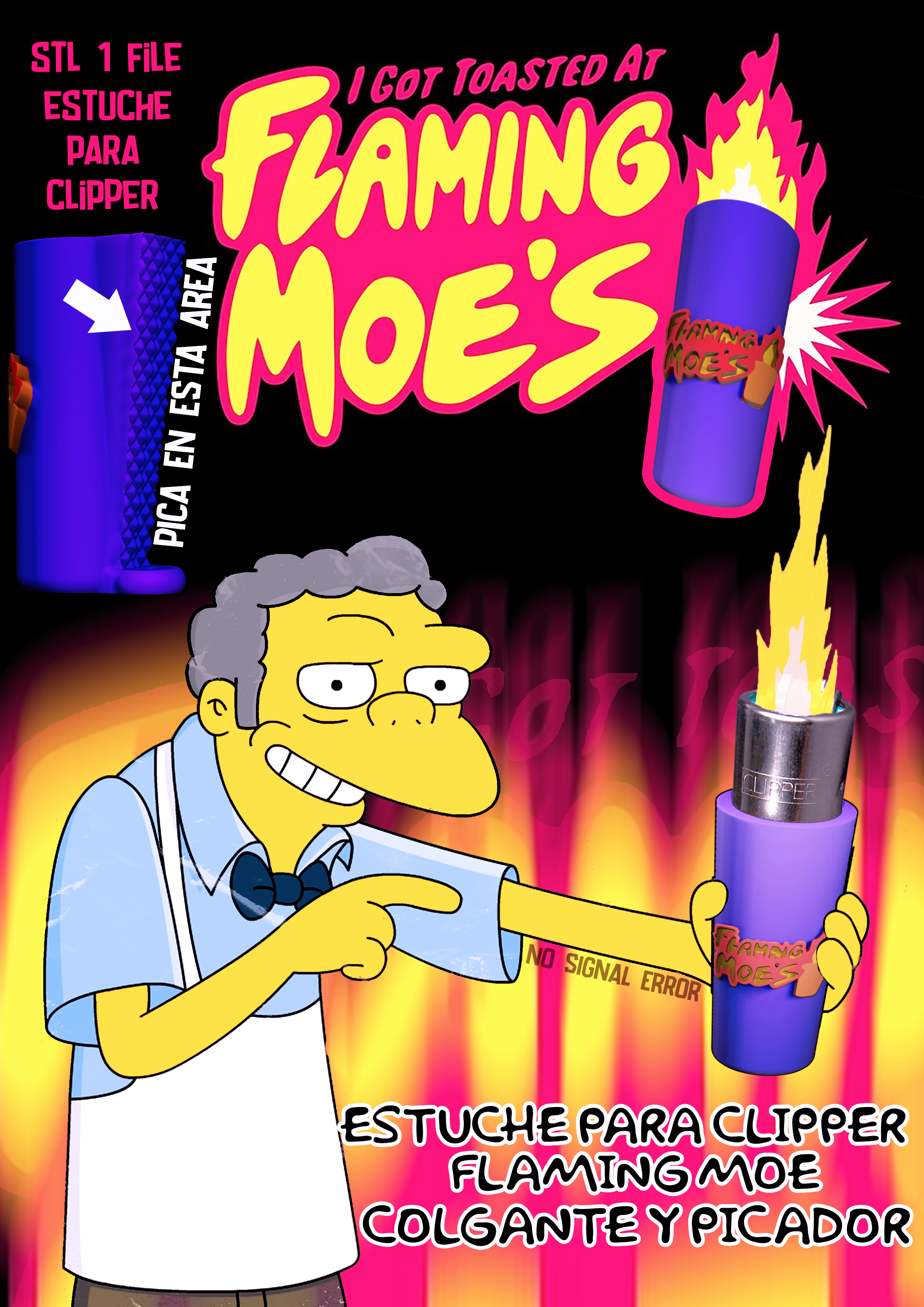 Clipper Flamejante Moe, accendino personalizzato